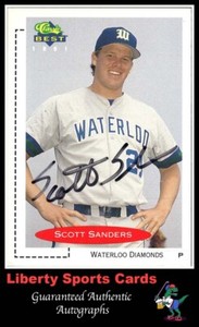 1991 Classic Best Scott Sanders #338 Authentic Autographed Waterloo Diamonds