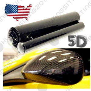 12*60" US 5D Car Carbon Fiber Vinyl GLOSS Logo Letter Sticker Decals Body Refit - Bild 1 von 5