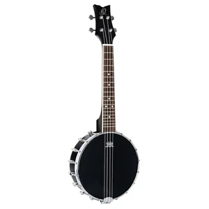 OUBJ100-SBK Ortega Banjolele Series Concert Ukulele 4 String - Maple Black + Bag - Picture 1 of 5