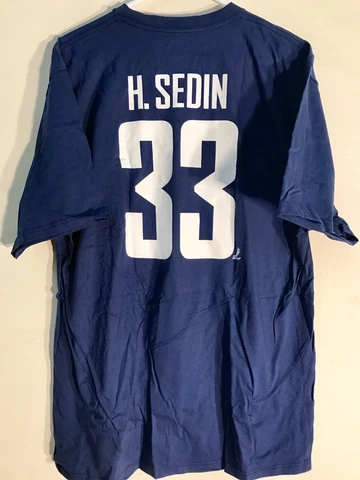Reebok  NHL T SHIRT Vancouver Canucks Henrik Sedin Blue sz 2X Cover