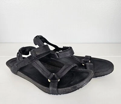 Sandalias de cuero negras Teva para mujer Ysidro universales talla 9 con tiras cómodas cuña Foto 1 de 4