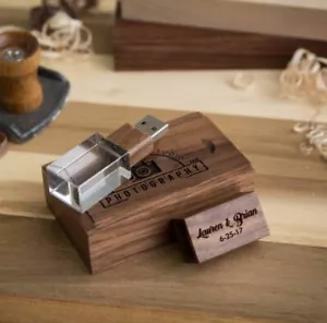 Personalised Wooden Usb with Gift Box, 128GB USB 3.0 * Special Day Memories * - Picture 1 of 1