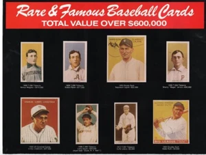 10 carteles de doble cara 1991 Hygrade 10,62x16,25 tarjetas de béisbol raras y famosas - Imagen 1 de 4