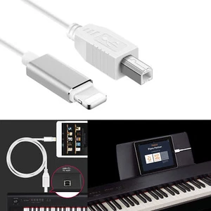 8Pin to MIDI Cable USB2.0 Cable Type-B High Speed Keyboard Cord Fits iPhone iPad - Picture 1 of 10