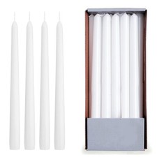 [10, 30, 50] Candele BIANCHE Coniche in cera Lunghezza 25 cm Durata 8 ore 512-01