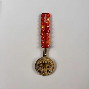 Free People Sterling Silver Eye Necklace Chakra Gold Plated Adjustable Rare - Picture 1 of 5