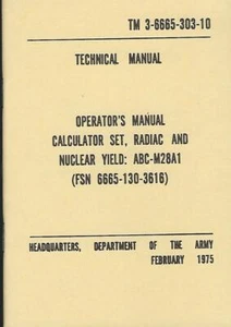 Historical book for Calculator Set, Radiac, Nuclear Yield, ABC-M28A1, Operator - Foto 1 di 1