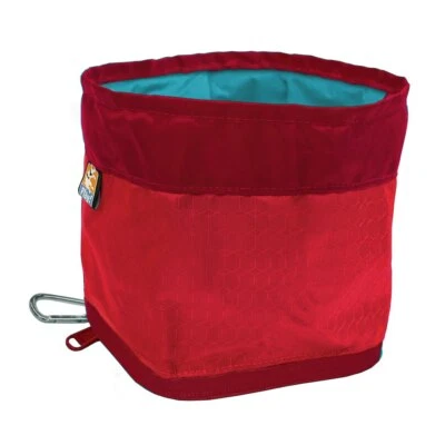 Kurgo Zippy Travel Bowl - Barn Red, Collapsible & Portable Dog Bowl (K01559)