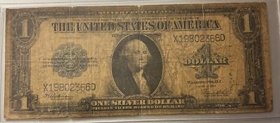 1923 $1 One Dollar “HORSE BLANKET” Silver Certificate Large Size Note - Image 1 of 2