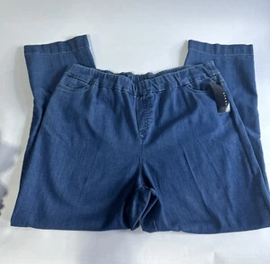 N Touch Denim Pants Women's Size 18 Stretch Elastic Waist High Rise Light Wash - Picture 1 of 15