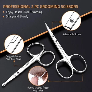 Forbici Unghie Dita Punta Professionali Curve Acciaio Manicure Naso Capelli Kit - Foto 1 di 6