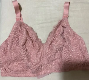 M&S NON WIRED, Cotton Mix Maternity Nursing T-shirt Bra In PINK Size 42GG - Picture 1 of 10