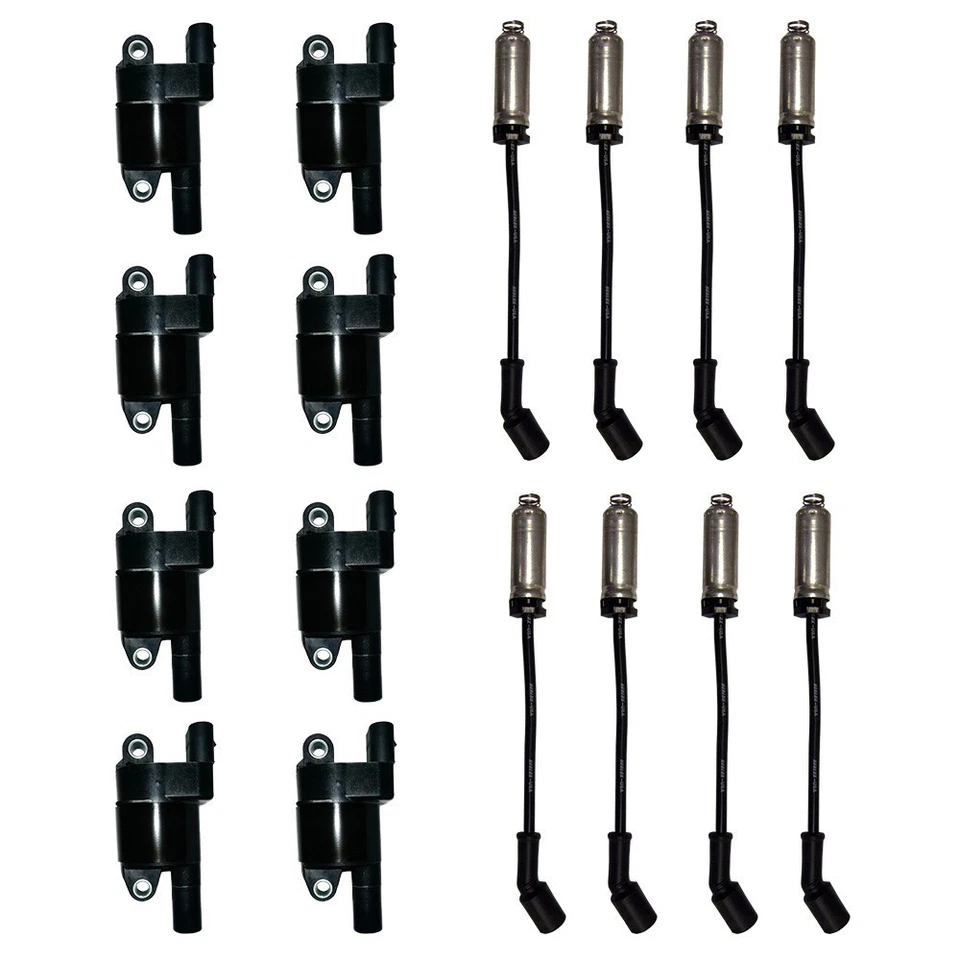 Paquete de bobina de encendido: 8 bobinas de encendido de alta resistencia + 8 cables de bujía Herlux Foto 1 de 1