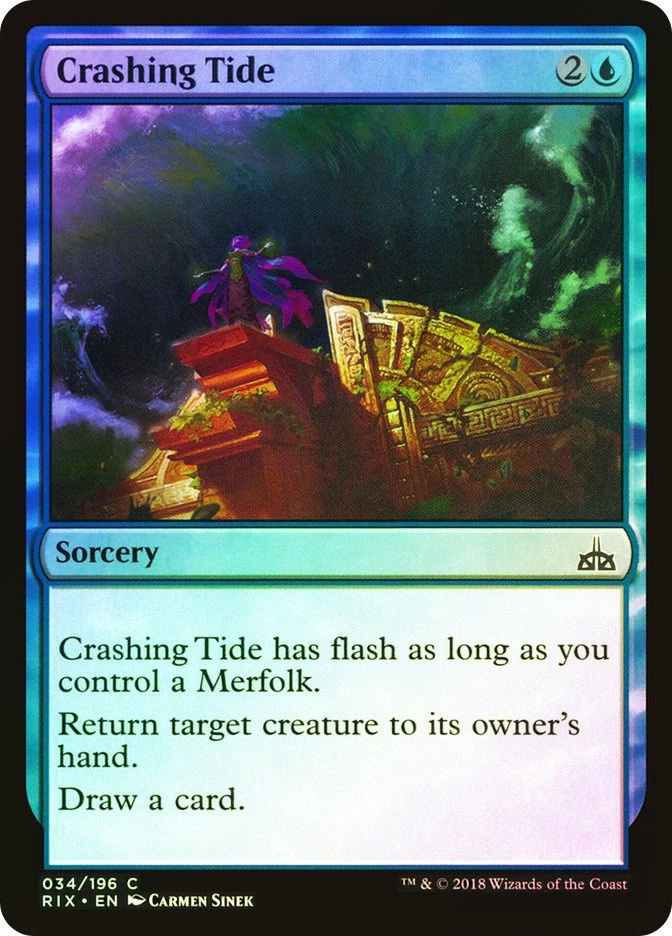 MTG FOIL Crashing Tide  - Rivals of Ixalan #034 - Image 1 of 1