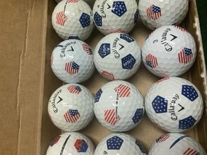 12 Callaway Chrome soft Red White & Blue golf Balls. 4A / 5A. - Picture 1 of 4
