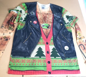 Camiseta imitación real motociclista Navidad hombre grande gráfico estampado por todas partes motocicleta  - Imagen 1 de 13