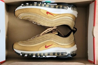 Ladies Nike Air Max 97 OG running training shoes metallic gold size 5 RRP £140 - Image 1 of 4
