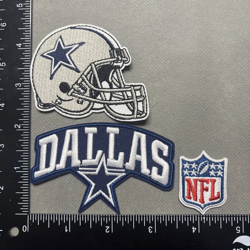 LOT OF 3 DALLAS COWBOYS IRON ON EMBROIDERED PATCH - Image 1 of 1