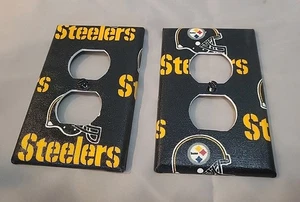PITTSBURGH STEELERS NFL FOOTBALL 3" X 5" cubiertas de salida de pared (2) - Imagen 1 de 2
