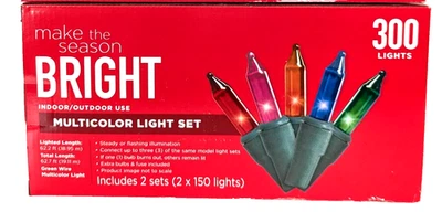 Indoor Outdoor Multicolor Christmas Lights Make The Season Bright 300 Lights NEW - Image 1 of 3