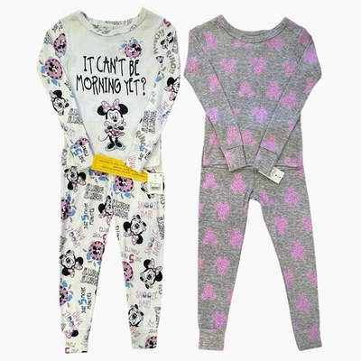 Lote 2 Pares de Juegos de Pijama Disney Talla 4 Minnie Mouse It Can’t Be Morning Yet Nuevos Foto 1 de 4