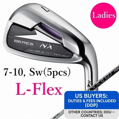 Ladies HONMA BERES NX 2023 Iron Set 7-10, Sw 5pcs L-Flex VIZARD for NX 37 Women - Image 1 of 4
