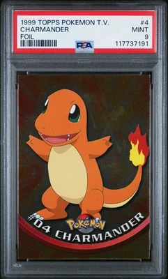 1999 TOPPS POKEMON TV #4 CHARMANDER FOIL PSA 9 - Image 1 of 2