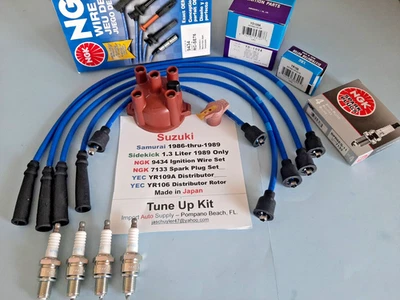 Suzuki Samurai 86-89 y Sidekick 1989 1,3 NGK bujías y cables - tapa y rotor Foto 1 de 2