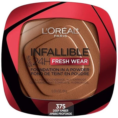 L'Oreal Paris Makeup Infallible Fresh Wear Foundation in a Powder Deep Amber - Image 1 of 4