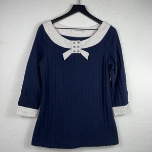 Top grande Pilcro Anthropologie para mujer azul boho informal Lagenlook mezcla de algodón - Imagen 1 de 8