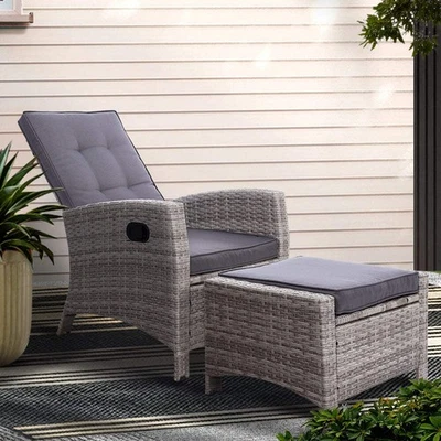 Gardeon Recliner Chair Sun lounge Wicker Lounger Outdoor Patio Furniture Adjusta - image 1 of 4