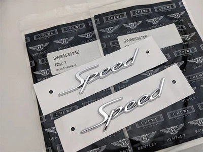 2X Bentley Continental GT GTC Speed Sidehead Fender Badge OEM 3W8853675E - Image 1 of 3
