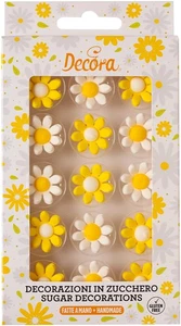 0500523 Confezione Da 15 Margherite Giallo E Bianco in Zucchero - Foto 1 di 12