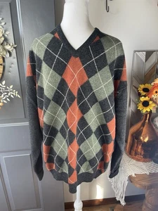 Suéter Bullock & Jones Pura Lana Escocia Argyle Talla Grande Preppy Silencioso Lujo - Imagen 1 de 9