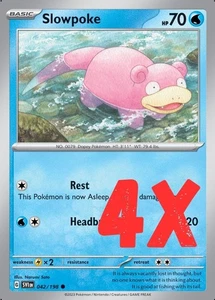 4X Pokémon TGC Slowpoke 042/198 Scarlet & Violet Base Set English 2023 NM - Picture 1 of 1