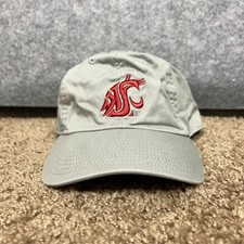 Washington State Cougars Mens Hat Adjustable Gray Red Cap NCAA Baseball College