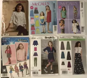 NEW 6 Girls/Misses Sewing Patterns SIMPLICITY AND MCCALLS - Picture 1 of 10