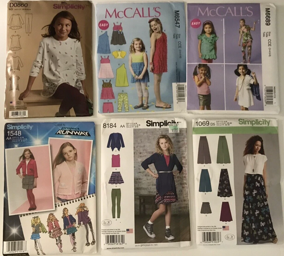 NEW 6 Girls/Misses Sewing Patterns SIMPLICITY AND MCCALLS - Image 1 of 4