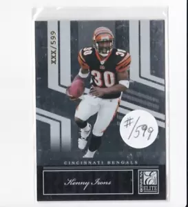 KENNY IRONS '07 DONRUSS ELITE PROMO ROOKIE CARD-SERIE #'D XXX/599-SPEDIZIONE GRATUITA - Foto 1 di 24