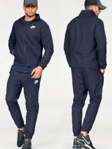 navy blue nike cotton tracksuit