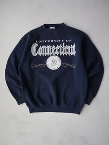 Vintage 90s University of Connecticut Tultex Crewneck Sweater Size L Made in USA - Picture 1 of 7