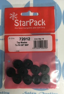 Starpack Rubber Tap Washers to Fit 3/8" BSP shower bath sink Pack of 10, 72012 - Picture 1 of 2