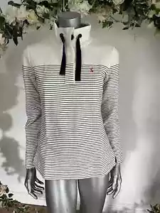 JOULES Saunton Jumper Sweatshirt Size 8 & 10 Cream Navy Stripe Long Sleeve OZ39 - Picture 1 of 12