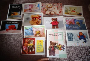 Lot 12 Cartes Postales Ours en Peluche Teddy Bear - Picture 1 of 1