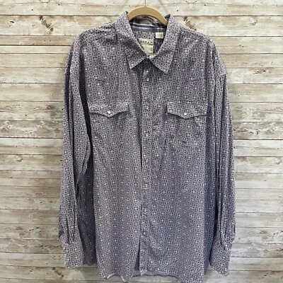 Camisa de manga larga Roper Wear The West para hombre XXL 2XL perla a presión púrpura occidental Foto 1 de 4