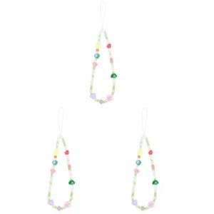 3 Count Contrast Color Beaded Lanyard Miss Cellphone Charm Strap - Zdjęcie 1 z 12