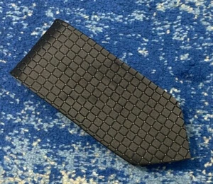 Giorgio Armani Gris Plata Negro Geométrico 100% Corbata de Seda Made in Italy - Imagen 1 de 5
