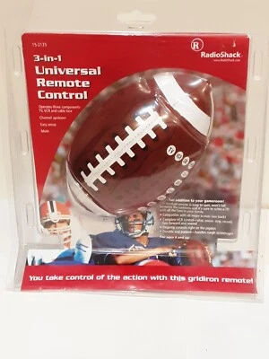 VINTAGE RADIO SHACK 3 IN 1 UNIVERSAL TV REMOTE CONTROL SOFT FOOTBALL  - Image 1 of 4