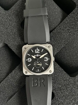 Bell & Ross BR S Stainless Steel Black Dial Mens 39mm Quartz Watch B/P BRS-98-S - Image 1 of 2