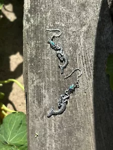 Handmade Mermaid Earrings With zinc alloy charms and fun colorful bubble-like Gl - Picture 1 of 3